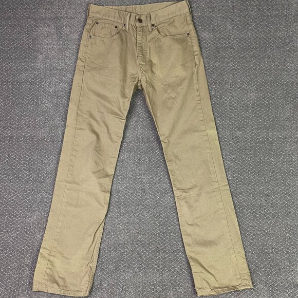 Levi's 505 Straight Jeans Men's 31 x 34 Measures 32 x 33 Brown Tan - Picture 1 of 12